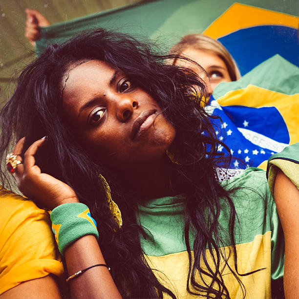 istock Young brazil supporter looking at you 483955415