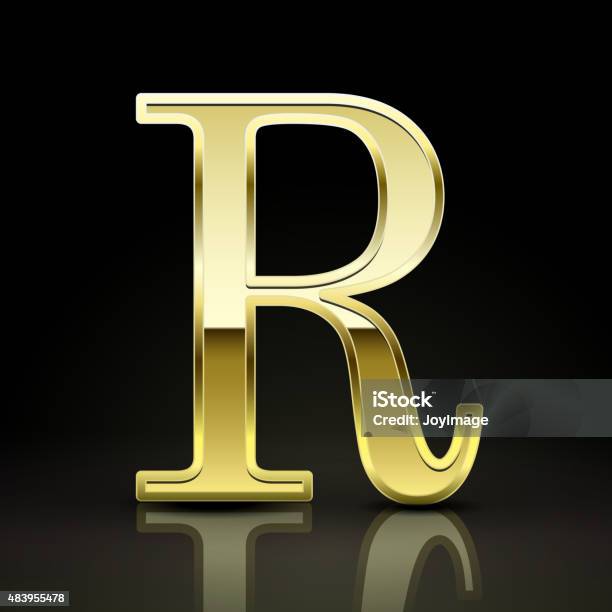 Godlen R Letter 3d Elegant Golden Letter R Stock Illustration - Download Image Now ...