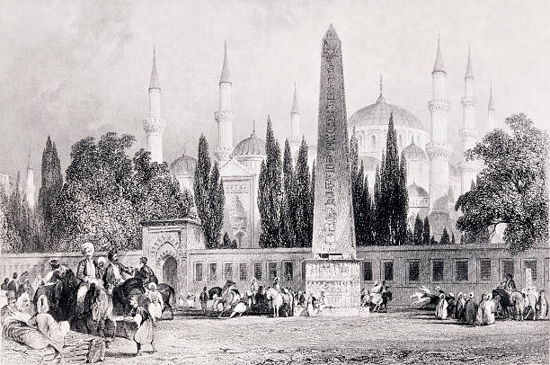 Egyptian Obelisk in Istanbul vector art illustration