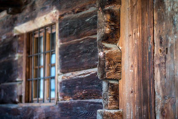 istock Mountain alpine house architecture detail 483955977