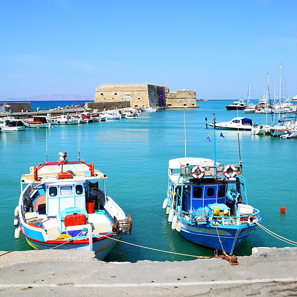 istock Fishing boats in Heraklion 483956402