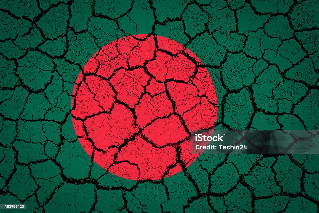 Bangladesh flag Bangladesh flag painted on cracked ground Abstract Stock Photo