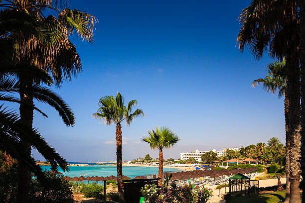 Cyprus beach Nissi bay - Aiya Napa town - Cyprus  cyprus agia napa stock pictures, royalty-free photos & images
