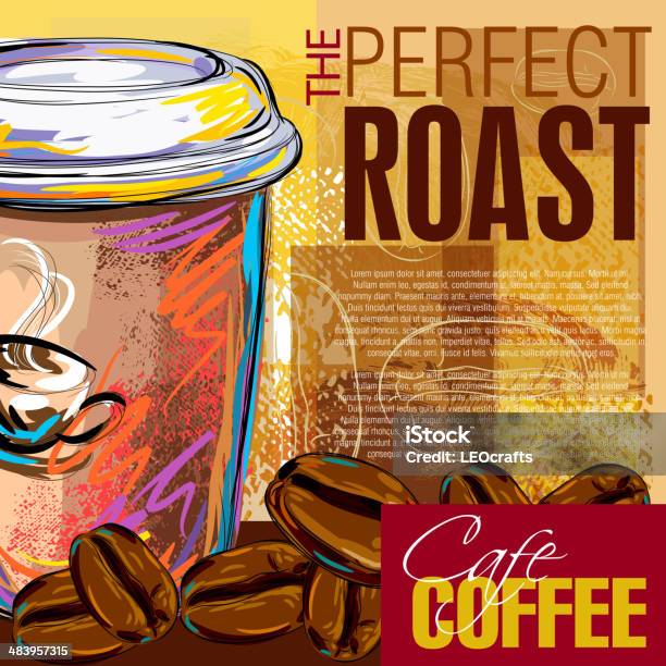 Bellissimo Sfondo Di Caffè - Immagini vettoriali stock e altre immagini di Caffè - Bevanda - Caffè - Bevanda, Texture - Descrizione generale, Arrosto - Cibo cotto