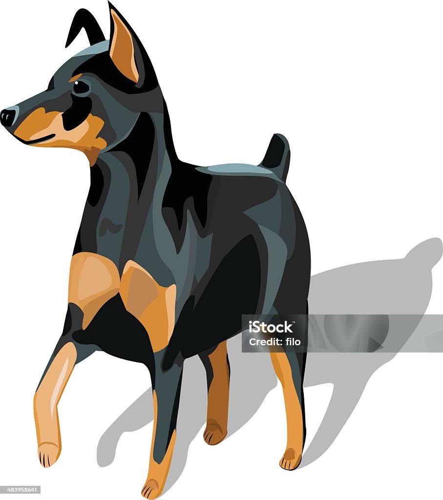 Pinscher nain chien - clipart vectoriel de Hommes libre de droits