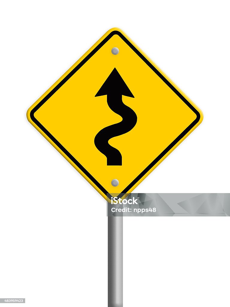 traffic sign Zigzag isolate on white background Car Stock Photo