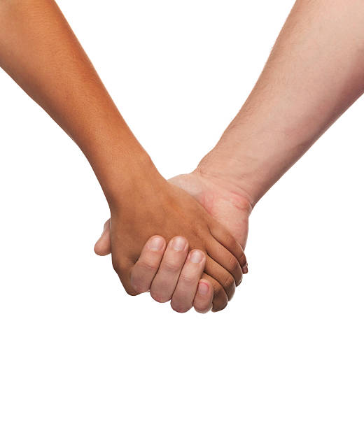 woman and man holding hands