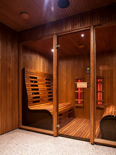 le sauna infrarouge - sauna spa treatment health spa nobody photos et images de collection