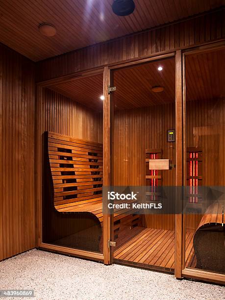 Infrared Sauna Cabin Stock Photo - Download Image Now - Infrared Lamp, Sauna, Log Cabin