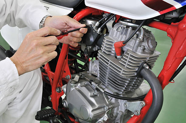 istock Repair of motor cycle 483960876