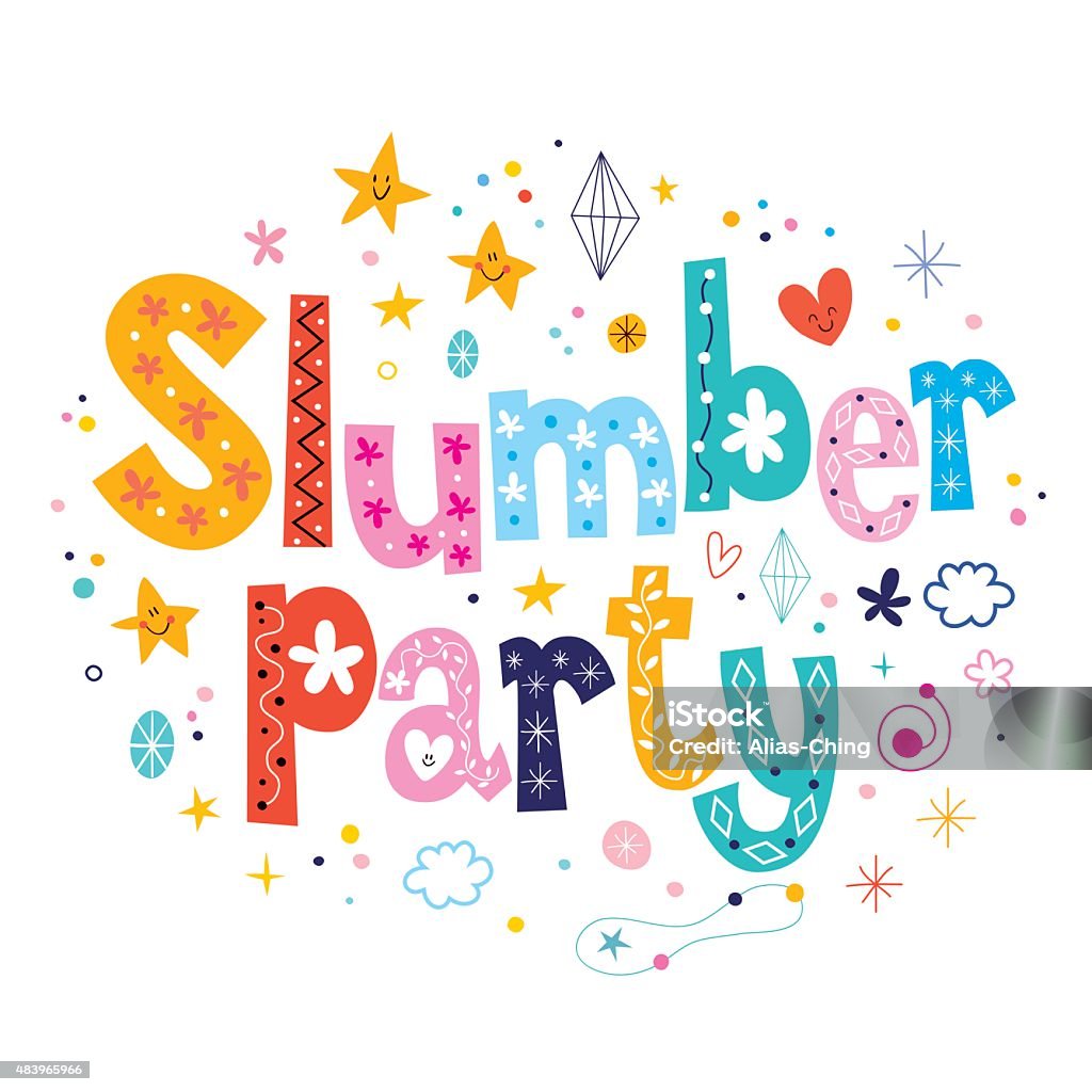 Slumber party Slumber party - decorative type lettering design Slumber Party stock vector