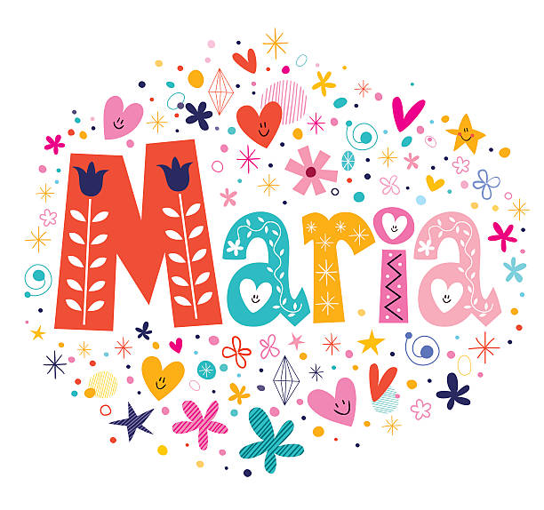 Maria Female Name Decorative Lettering Type Design Stock