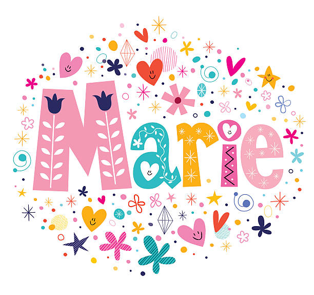 Maria Female Name Decorative Lettering Type Design Stock