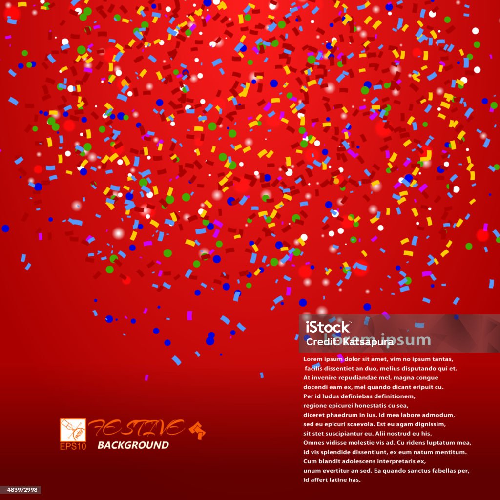 Confetti Sample Red Background With Confetti Sample For Your Festive Design Stock ...