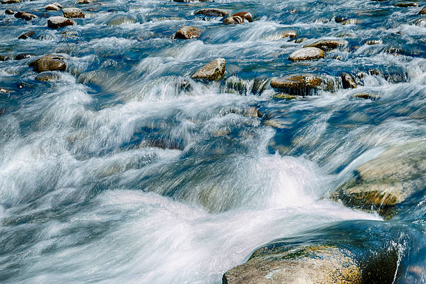 istock mountain river flow stone landscape long exposure photo, blurred. Georgia 483974684