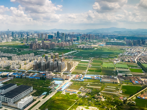Suburban sprawl in Ningbo, China