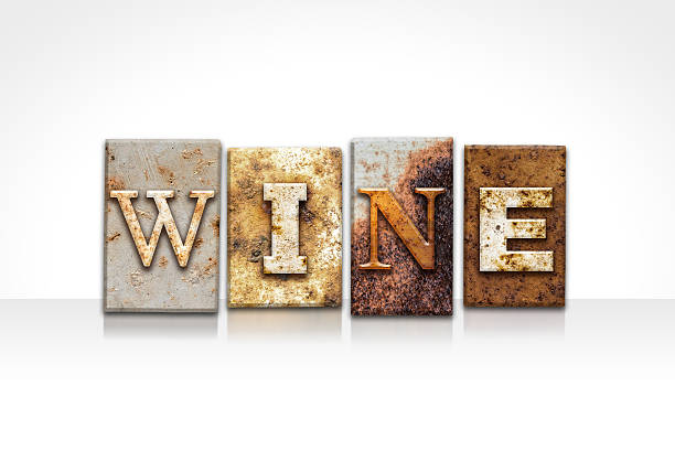 istock Wine Letterpress Concept Isolated on White 483977784