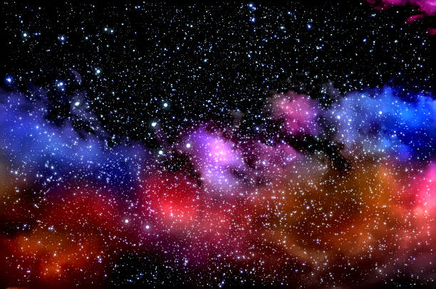 Blue and magenta nebula stock photo