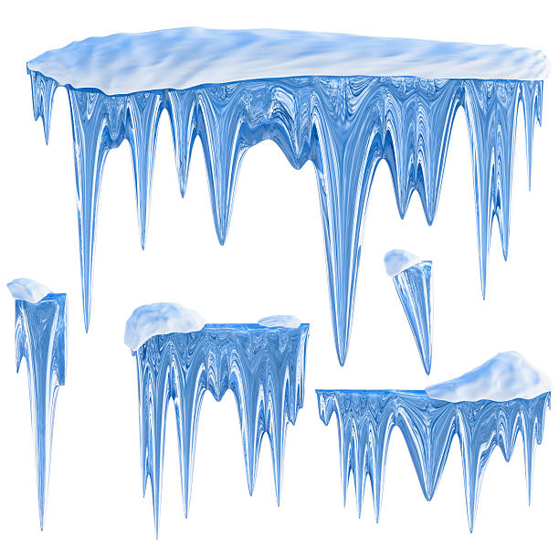 istock set of hanging thawing icicles of a blue shade 483977852