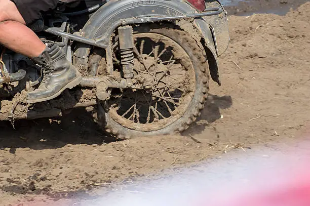 rally through the mud the old military motorcycle