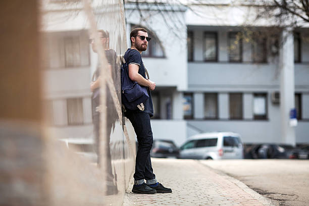 istock Confident man posing in selvedge  jeans 483978746