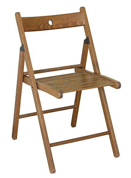 istock Empty wooden chair isolated on white 483981150