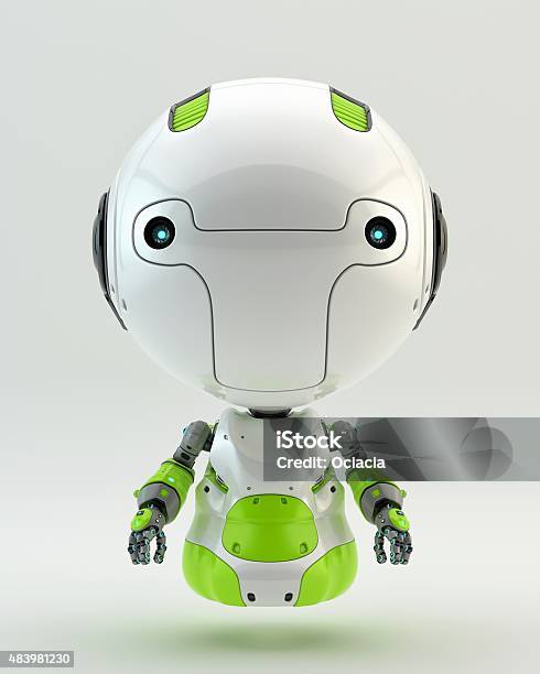 Floating Robotic Toy Stock Photo - Download Image Now - Three Dimensional, Characters, Aerial View