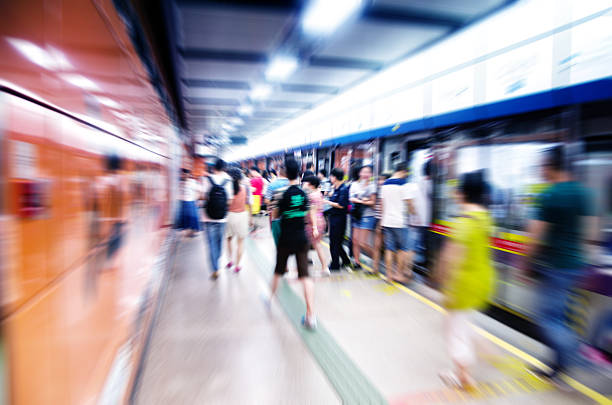 The subway platform dock,Business people activities. stock photo