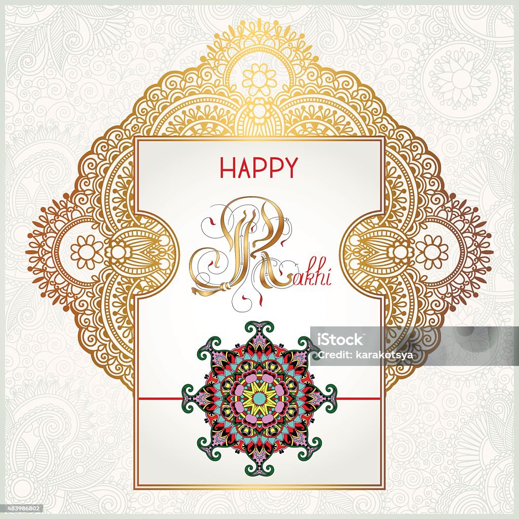 Happy Rakhi Greeting Card For Indian Holiday Raksha Bandhan Stock ...
