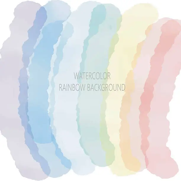 Vector illustration of violet blue green yellow orange red rainbow paint watercolor vin