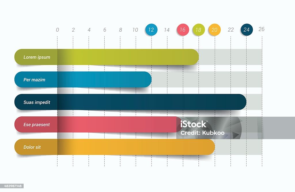 Simple Color Graph Flat Chart Graph Simply Color Editable Infographics Elements Stock ...
