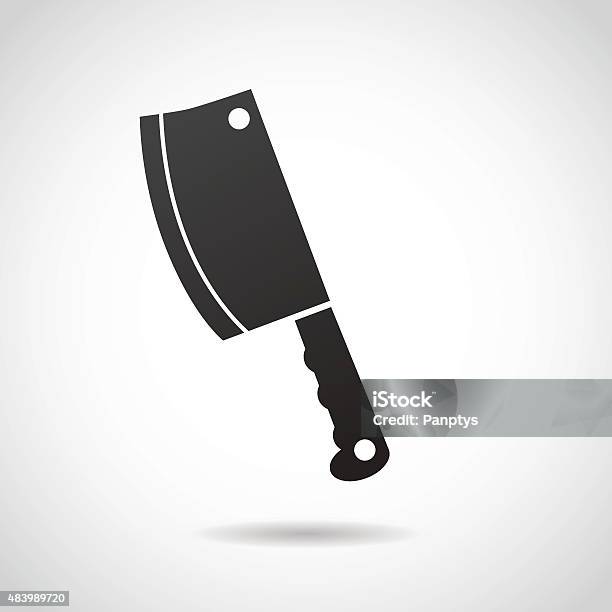 Knife Axe Icon Isolated On White Background Stock Illustration - Download Image Now - Butcher's Shop, Kitchen Knife, Knife - Weapon