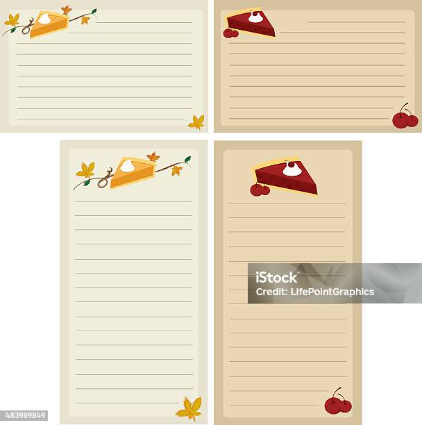 Tourte Aux Fêtes Des Fiches Recettes Et Des Listes Vecteurs libres de droits et plus d'images vectorielles de Recette - Recette, Automne, Carnet