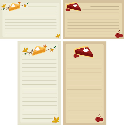 Holiday Pie Recipe Cards and Shopping Lists