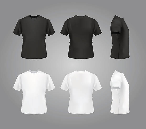 T-shirt template set, front, back and side views. vector art illustration