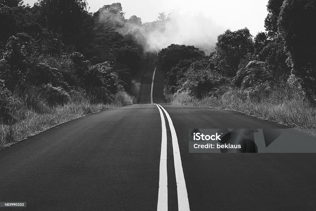 Niebla Road - Foto de stock de Blanco y negro libre de derechos