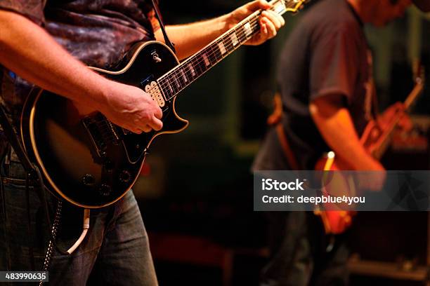 Guitarists At Nightclub Stock Photo - Download Image Now - Restaurant, Close-up, Guitar