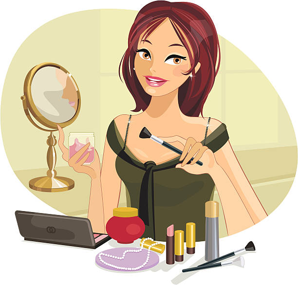 Homme Qui Se Maquille Et Qui S Habille En Femme Femme Qui Se Maquille Vectoriels et illustrations libres de droits - iStock
