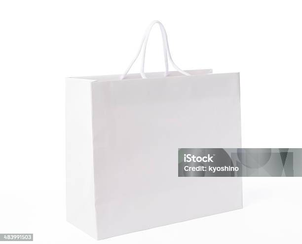 絶縁ショットのブランク白い背景の上のショッピングバッグ白 - 買い物袋のストックフォトや画像を多数ご用意 - 買い物袋, 紙袋, バッグ