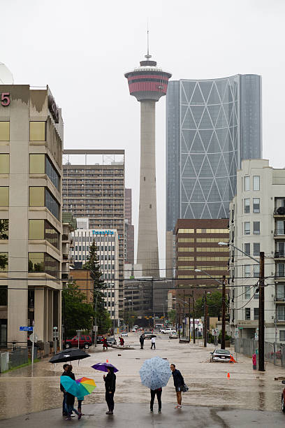 modern glass skyscrapers as viewed from street level.