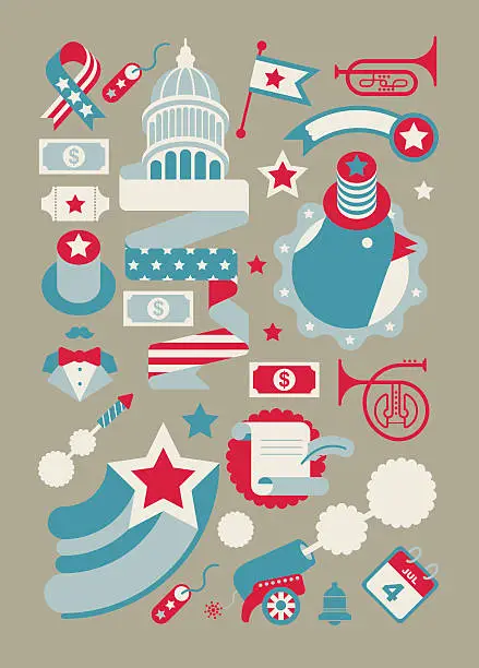 Vector illustration of 4th July celebratio composition
