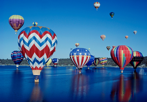Hot Air Balloons in Farmington, New Mexico, they are doing a 
