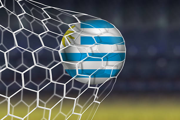 istock Uruguayan ball flies into the net game 483993511
