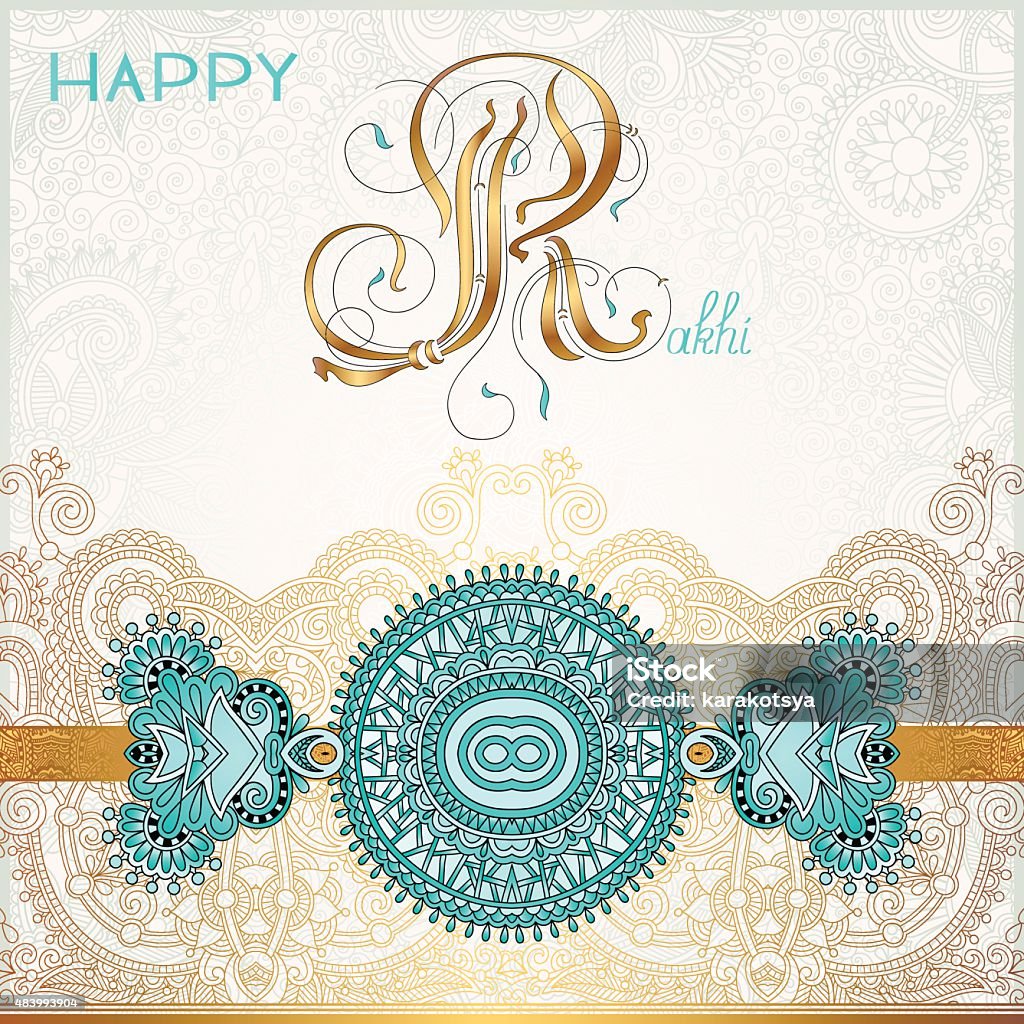 Happy Rakhi Greeting Card For Indian Holiday Raksha Bandhan Stock ...