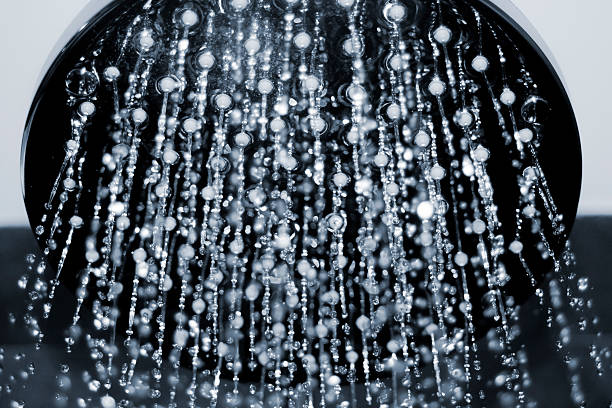 Shower head with falling water