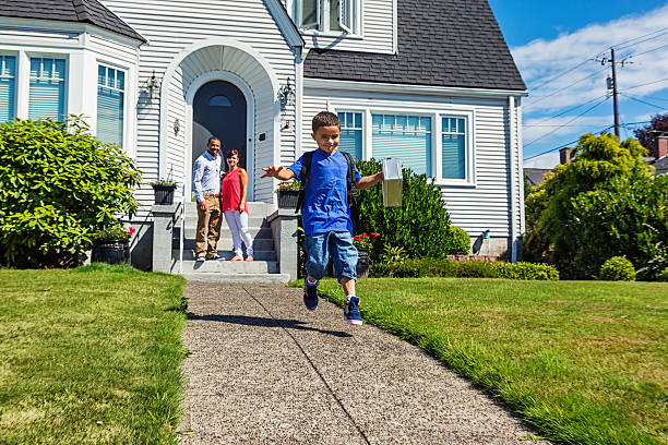istock Young Boy Off To School 483994503