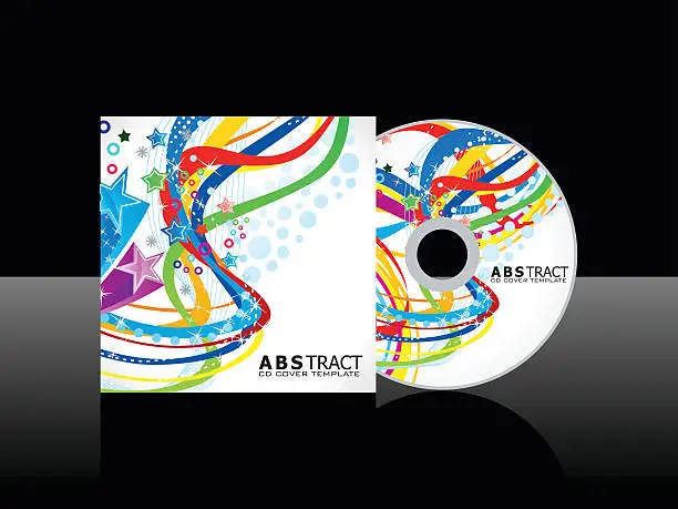 Vector illustration of abstract colorful cd template