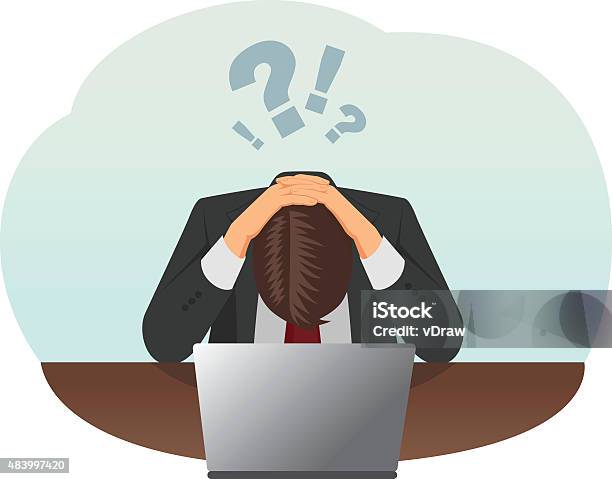 Stressed Businessman Stock Illustration - Download Image Now - Frustration, Occupation, Worried