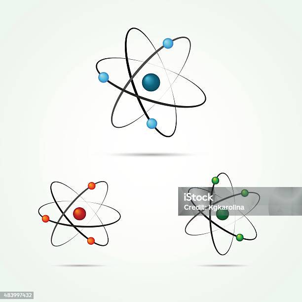 Atom Icons Stock Illustration - Download Image Now - Electron, Nucleus, Orbiting