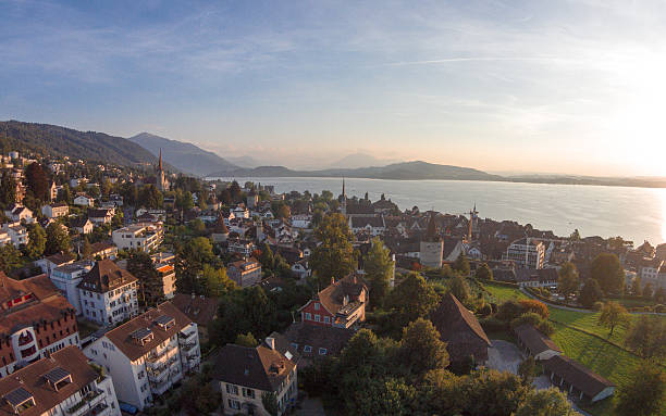 istock Beautiful city Zug viewed from above, Switzerland 483998098